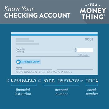 Know your Checking Account 2 Know your checking account: The numbers across the bottom of a check are significant. They are the bank routing number, your account number, and the check number