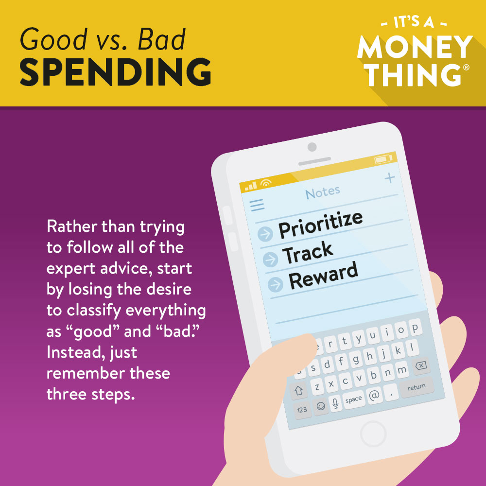 When putting together your budget, remember these three steps: Prioritize, Track, Reward