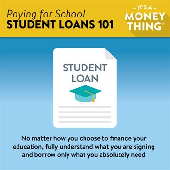 Student Loans 1 Student Loans: No matter how you choose to finance your education, it's best to only borrow what you absolutely need.
