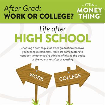 After Graduation: Choosing between work and college can leave you feeling directionless. 