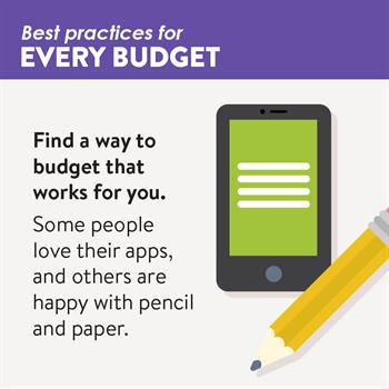 Budgeting Tip: Find a way to budget that works for you- a mobile app or pencil and paper