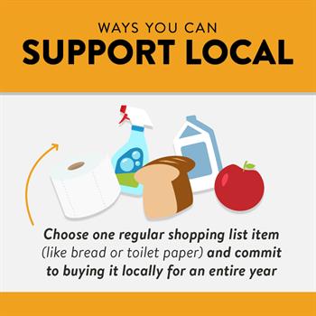 Grow your money locally: Choose 1 regular shopping list item and commit to buying it locally for a year. 