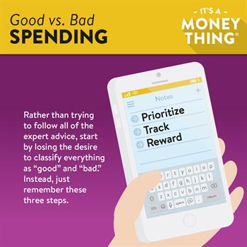 When putting together your budget, remember these three steps: Prioritize, Track, Reward