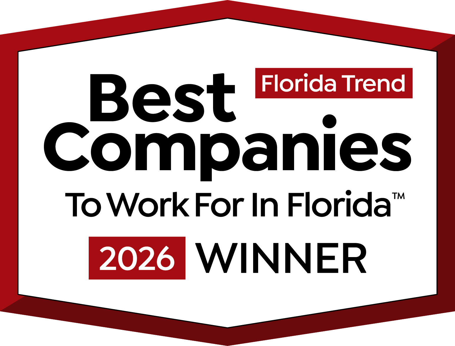 BCTWF 2026 - Badge Best Companies To Work For In Florida, 2026 Winner