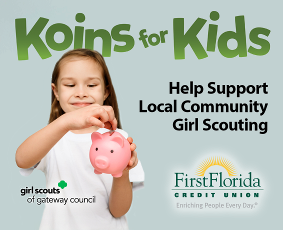 Koins for Kids. Help Support Local Community Girl Scouting. Girl Scouts of Gateway Council